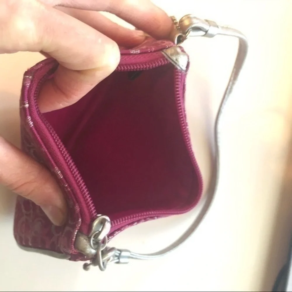 COACH vintage y2k pink silver optic wristlet
